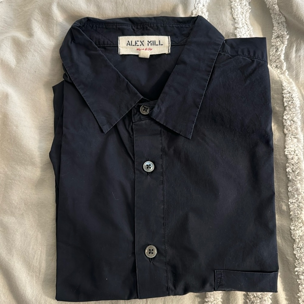 Alex Mill Shirt in Paper Poplin - Dark Navy